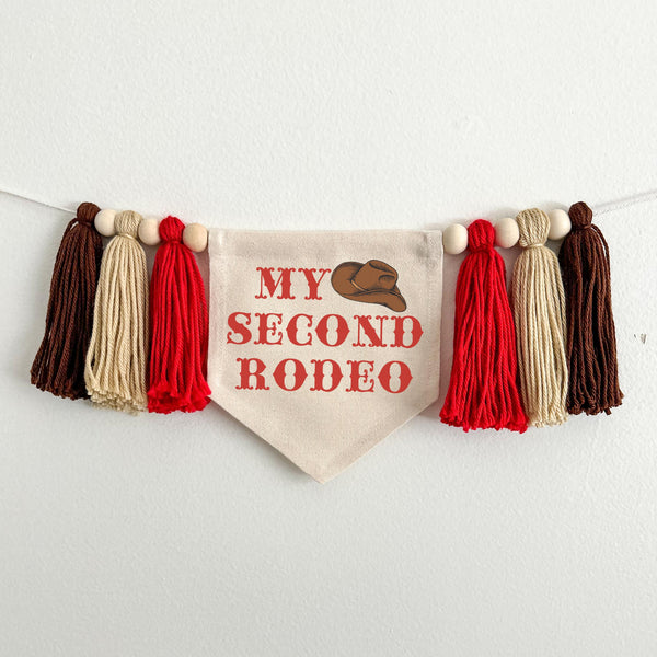 My Second Rodeo 2nd Birthday Party Decorations, Cowboy Second Birthday, Western Highchair Banner