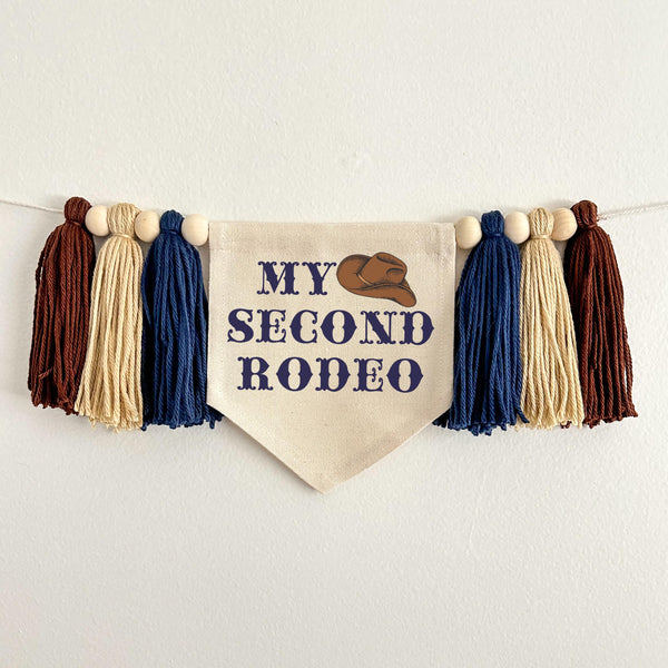 My Second Rodeo 2nd Birthday Party Decorations, Cowboy Second Birthday, Western Highchair Banner