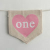 Valentine Pink First Birthday Tassel Banner