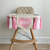 Valentine Pink First Birthday Tassel Banner