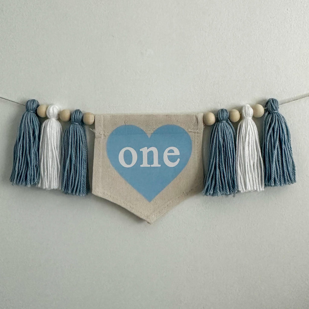 Valentine's Day First Birthday Tassel Banner
