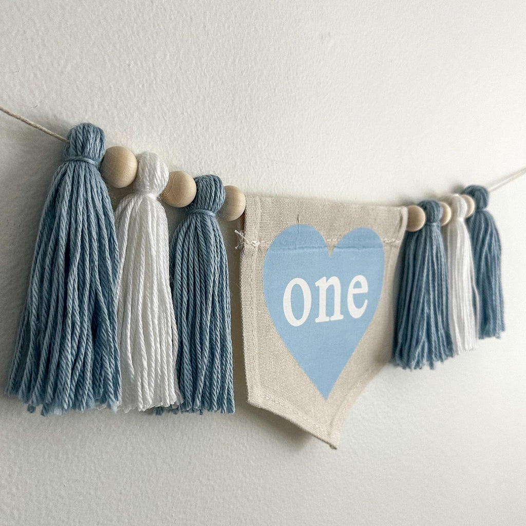 Valentine's Day First Birthday Tassel Banner