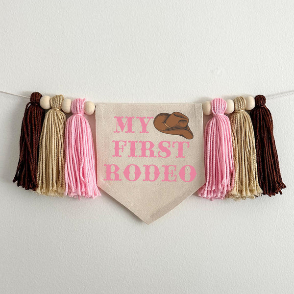 Western 1st Birthday Party Decorations | Cowgirl First Birthday | My First Rodeo Highchair Banner