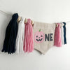 Halloween 1st Birthday Party Decorations | Pink Jack O Lantern Tassel Banner
