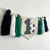 Soccer 1st Birthday Tassel Banner
