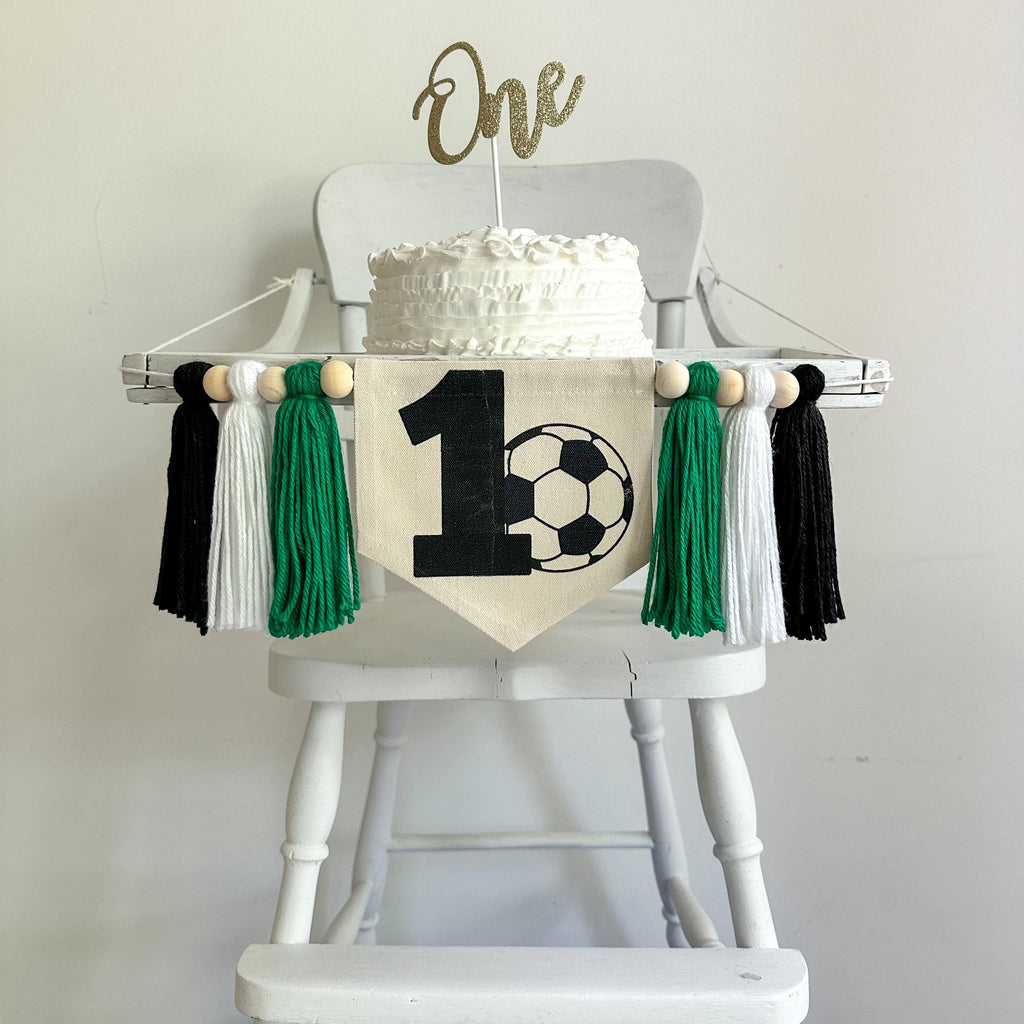 Soccer 1st Birthday Tassel Banner