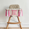 Rookie of the Year 1st Birthday Tassel Banner, Pink Baseball Highchair Decoration, Little Slugger First Birthday Party Decor