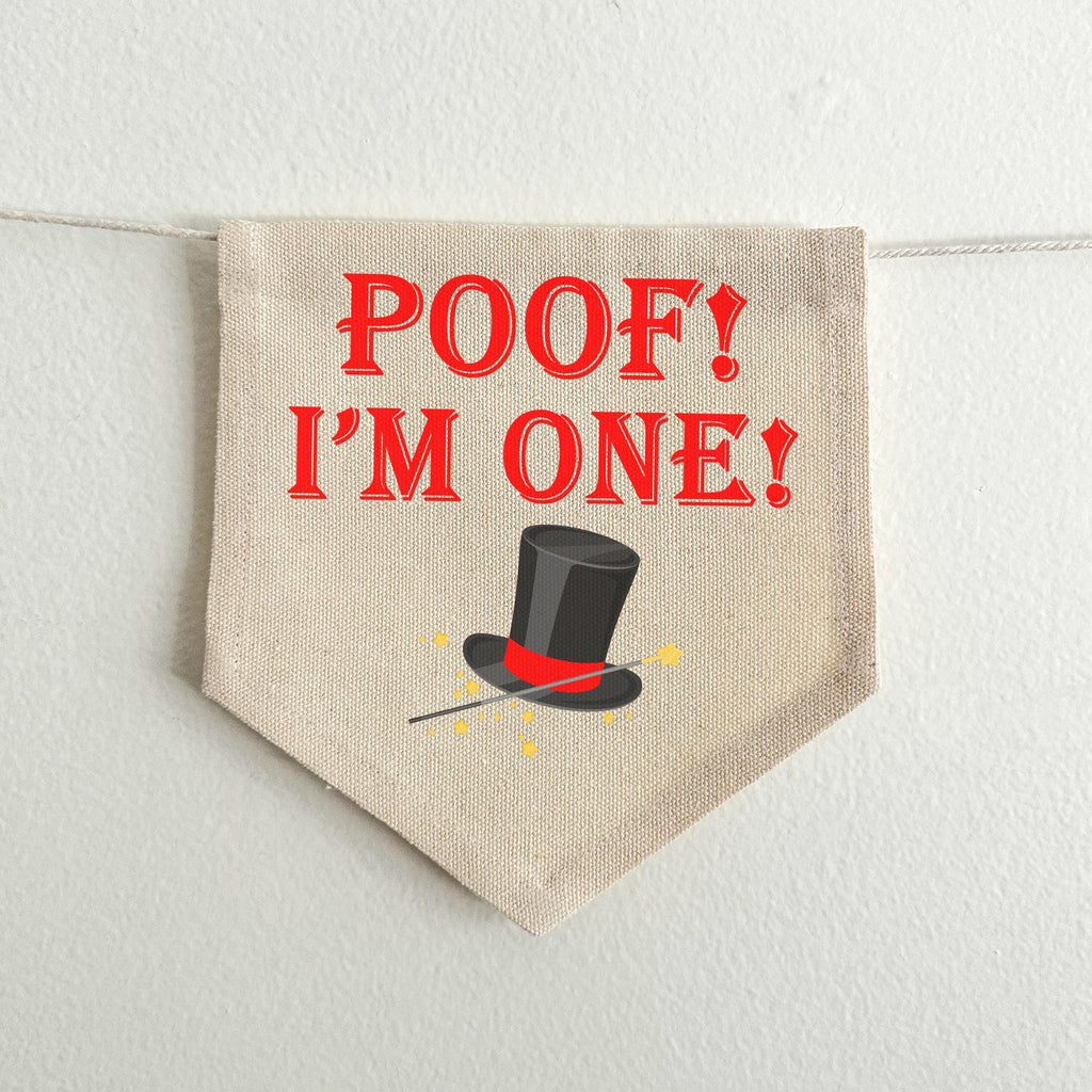 Magic 1st Birthday Tassel Banner, Poof I'm One Highchair Party Decorations, Circus First Birthday