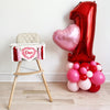 Valentine 1st Birthday Balloon Tower