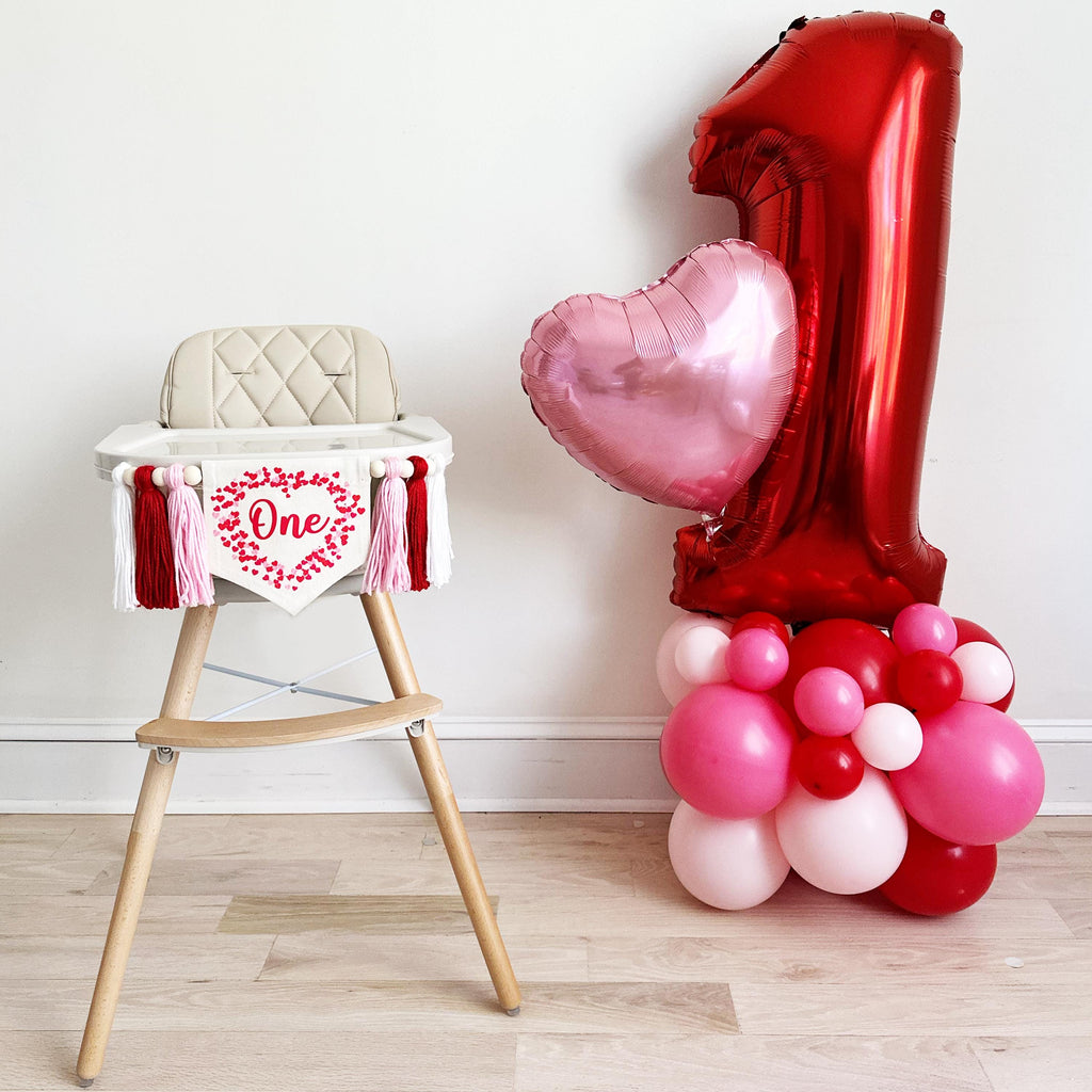Valentine 1st Birthday Balloon Tower