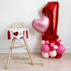 Valentine 1st Birthday Balloon Tower