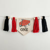 Red Wagon 1st Birthday Tassel Banner, Little Red Wagon Highchair Party Decorations, First Birthday Party, Photo Prop, Cake Smash Pennant