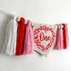 Valentine's Day First Birthday Tassel Banner