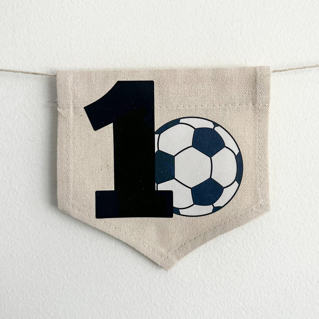 Soccer 1st Birthday Tassel Banner