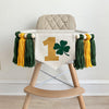 St. Patrick's Day 1st Birthday Tassel Banner, Lucky One Highchair Decoration, Shamrock First Birthday Party Sign