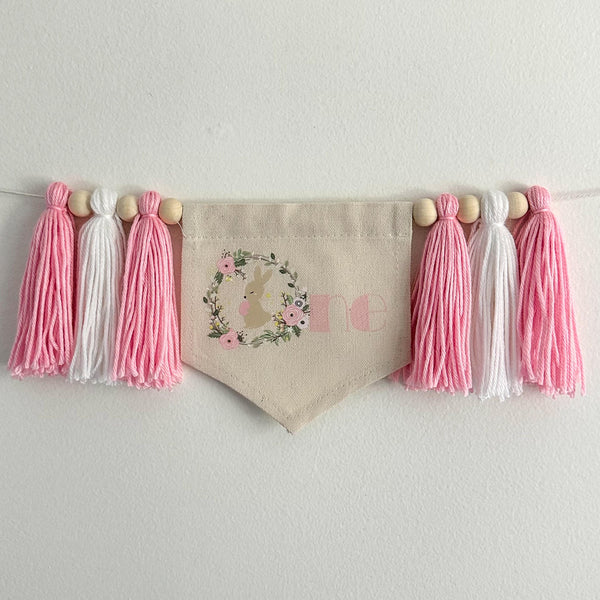 Easter 1st Birthday Party Decorations | Some Bunny is One High Chair Banner