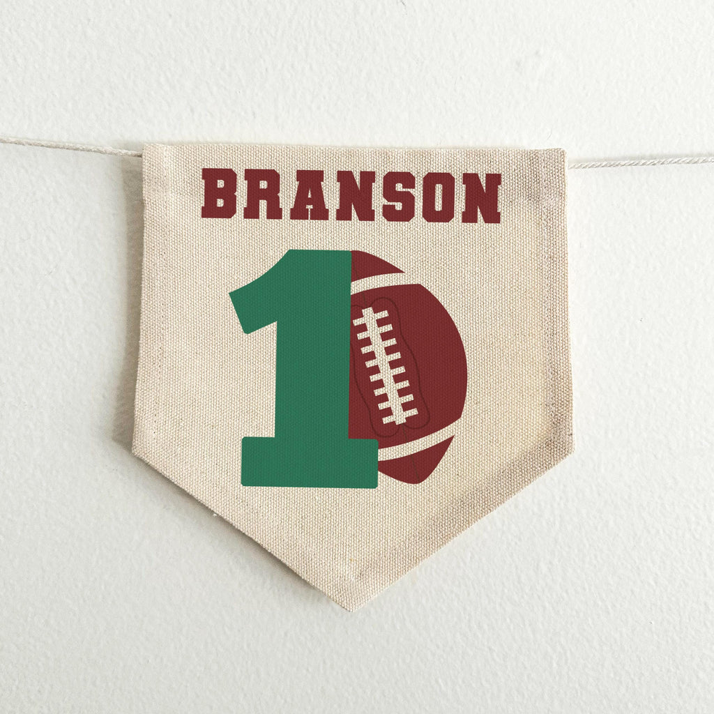 First Down 1st Birthday High Chair Banner, Football Decorations, Custom Sports First Birthday Party Tassel Banner