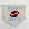 First Down Light Blue 1st Birthday Tassel Banner, Football Highchair Decoration, Sports First Birthday Party Sign