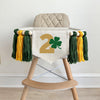 St. Patrick's Day 2nd Birthday Tassel Banner, Two Lucky Highchair Decoration, Shamrock Second Birthday Party Sign