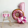 Donut First Birthday Balloons, Pink Balloon Tower, 1st Birthday Donut Party, Donut Birthday Decor, Pink Number One Balloon, Donut Balloon
