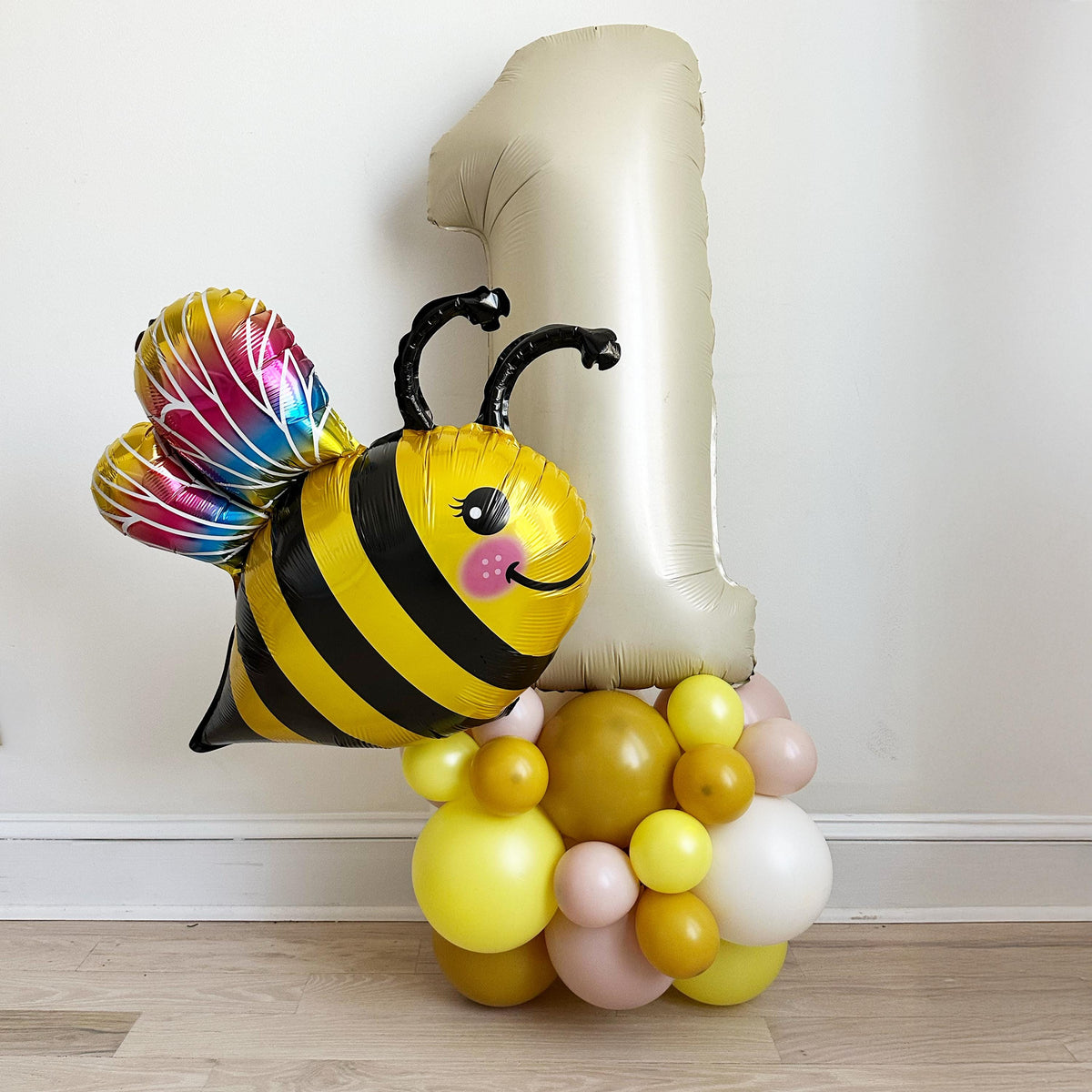 Bumble Bee First Birthday Balloons | Bee Birthday Decorations – Swanky ...