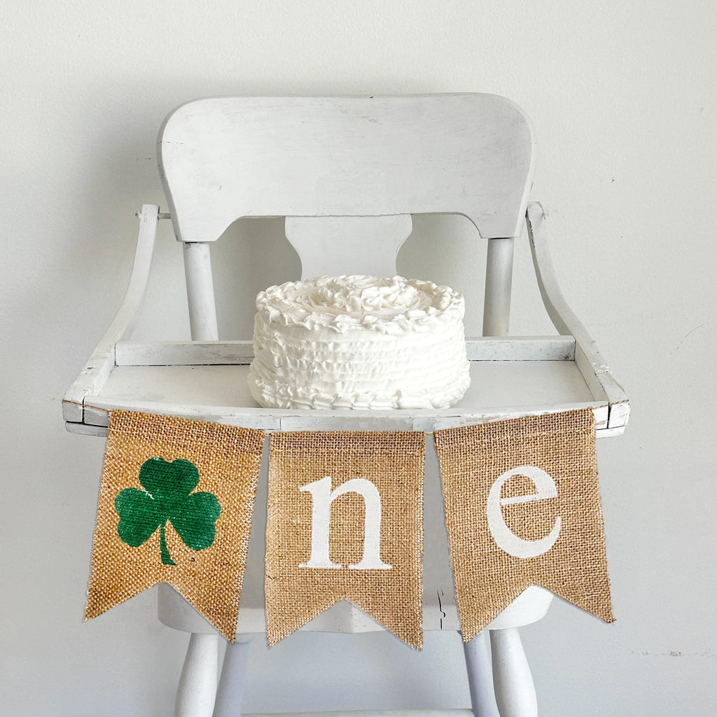 Shamrock One Banner for St. Patrick's Day 1st Birthday Party Decoration