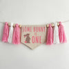 Easter 1st Birthday Party Decorations, Personalized Some Bunny is One High Chair Banner, Spring First Birthday, Pink Rabbit Cake Smash Decor
