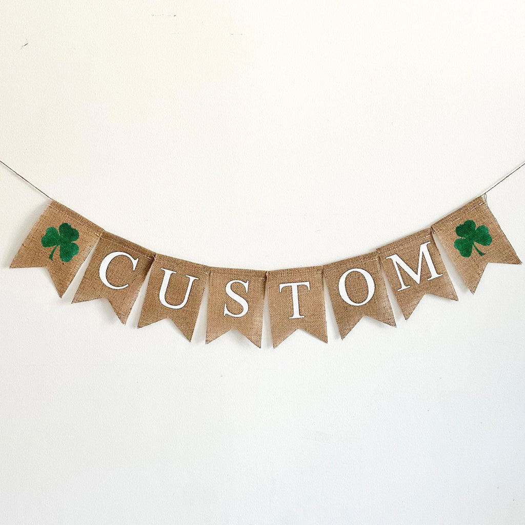 St. Patrick's Day Decorations | Custom Banner | Personalized Party Decorations | Shamrock Banner | Irish Blessings Wedding |