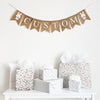 Custom burlap banner featuring two cute hand stenciled white bunnies on each end. This banner can be customized to say a name or any quote or saying that fits in with your decor. It&#39;s perfect for a baby shower, nursery decor or some seasonal decorations.