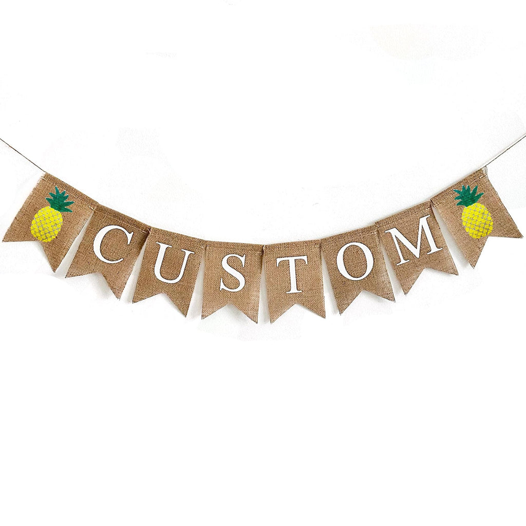 Pineapple Party Decorations | Custom Banner | Hawaiian Luau Party | Fruit Banner | Tropical Birthday Decorations | Pineapple Theme