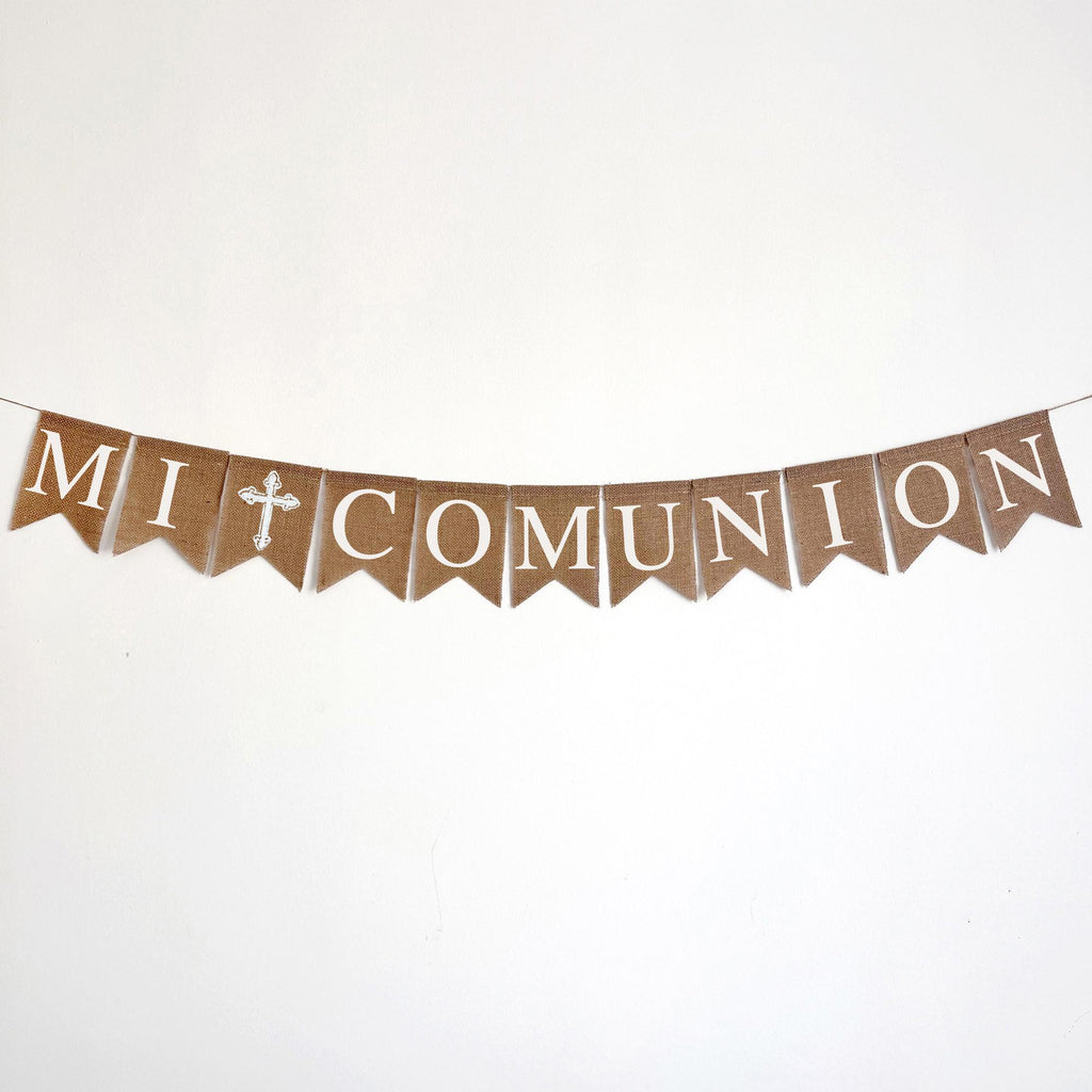 Mi Comunion Banner, First Holy Communion Decor, First Communion Banner, Religious Party Decorations, Personalized Communion Banner