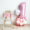 Pink Baseball 1st Birthday Balloon Tower | Girl Rookie of the Year Decoration | Little Slugger Sports Party Sign