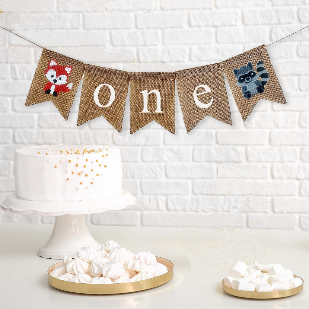 Woodland 1st Birthday Party, Girl Fox One Banner