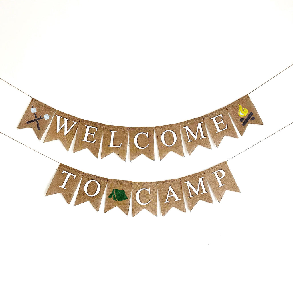 Welcome to Camp Banner, Camp Sign, Summer Camp Decorations, Campsite Banner, Camping Party Decor, Camping Decorations, B1026