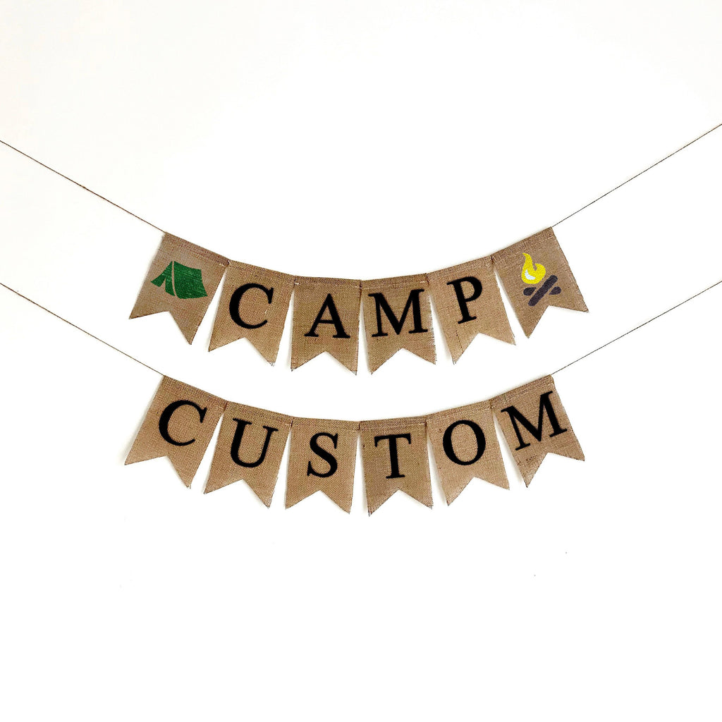 Camping Sign | Birthday Party Decorations | Custom Banner | Backyard Camping Ideas | Camp Party Decorations | Personalized Banner
