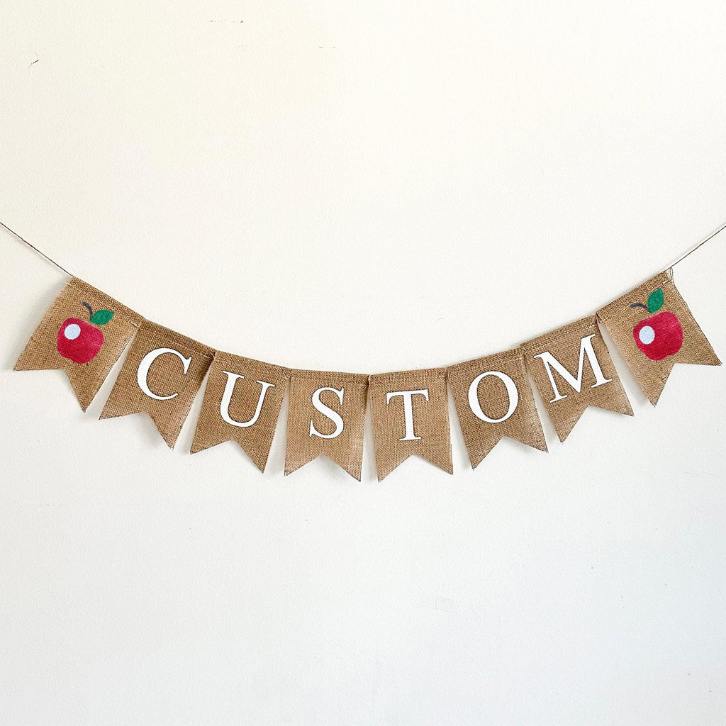 First Day of School Sign | Back to School Decorations | Apple Banner