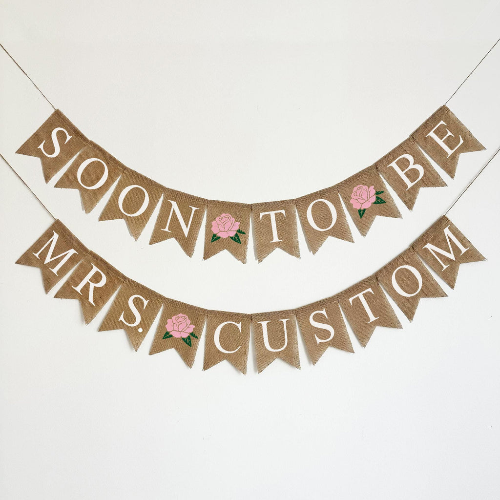 Floral Wedding Sign | Personalized Wedding Banner | Bridal Shower Decorations