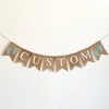 Boy Baby Shower Decorations | Personalized Banner | Baby Boy Nursery Decor | Gender Reveal Party | Customized Banner | It's A Boy Footprints