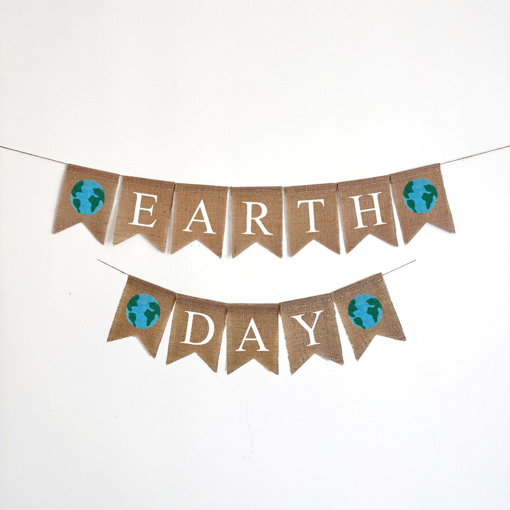 Earth Day Banner, Nature Party, Earth Day Celebration, Party Decorations, Classroom Decorations, Burlap Banner