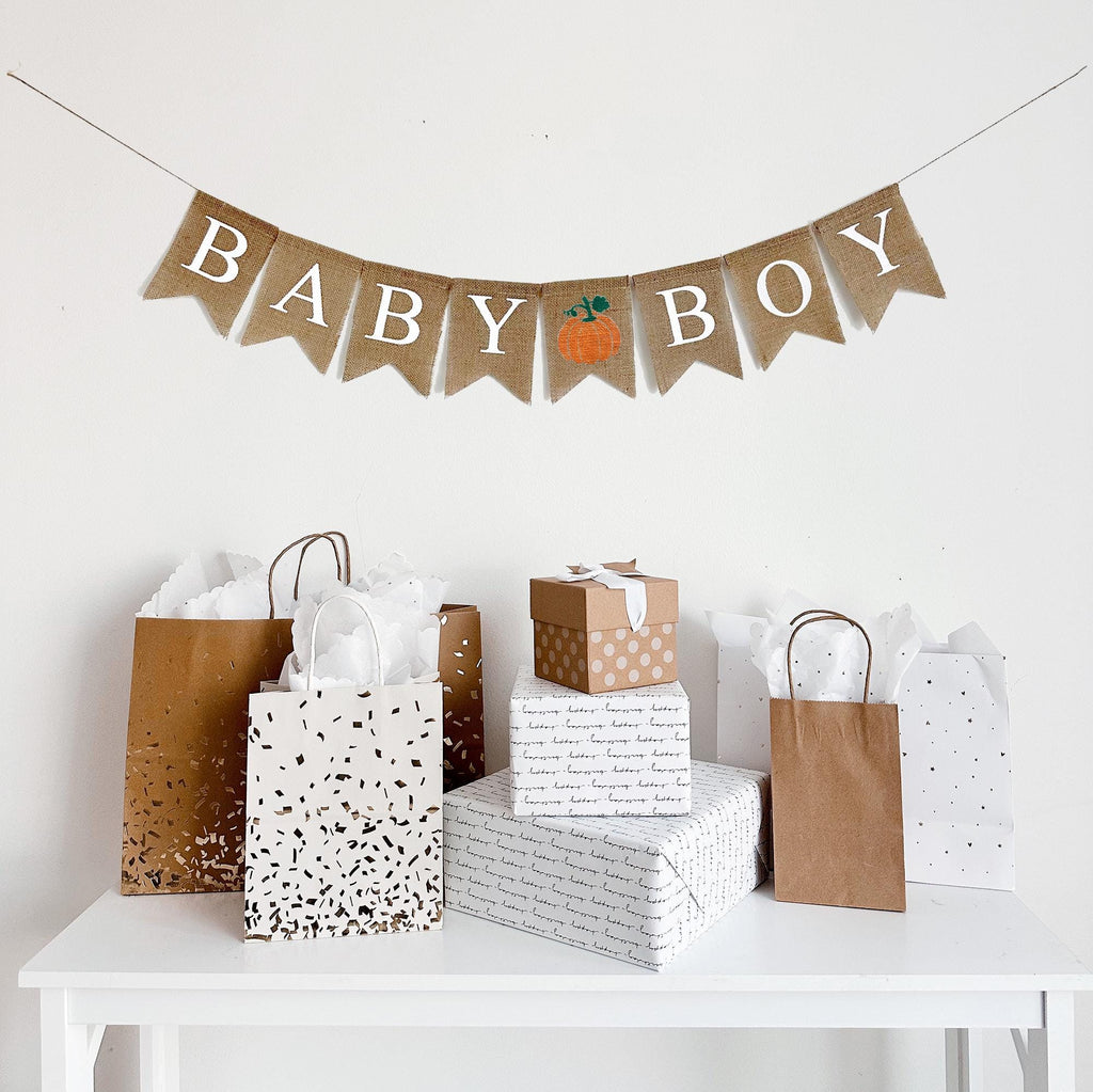 Fall Baby Shower | Baby Boy Shower Decorations | Sweet Little Pumpkin | Blue Pumpkin Banner | Pumpkin Baby Shower Decor