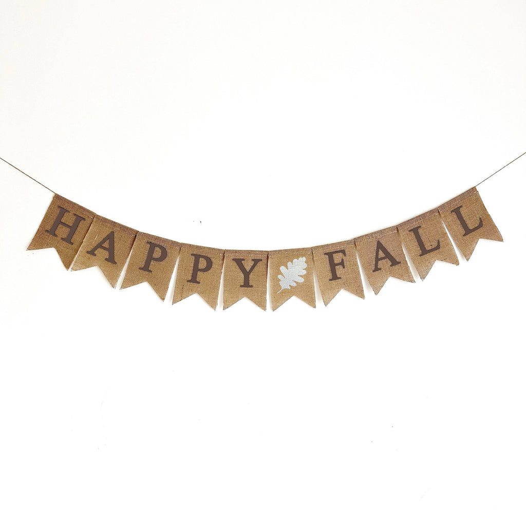 Happy Fall Banner | Fall Decor | Thanksgiving Decorations | Autumn Decorating Ideas | Fall Party Decorations | Autumn Mantel Decor
