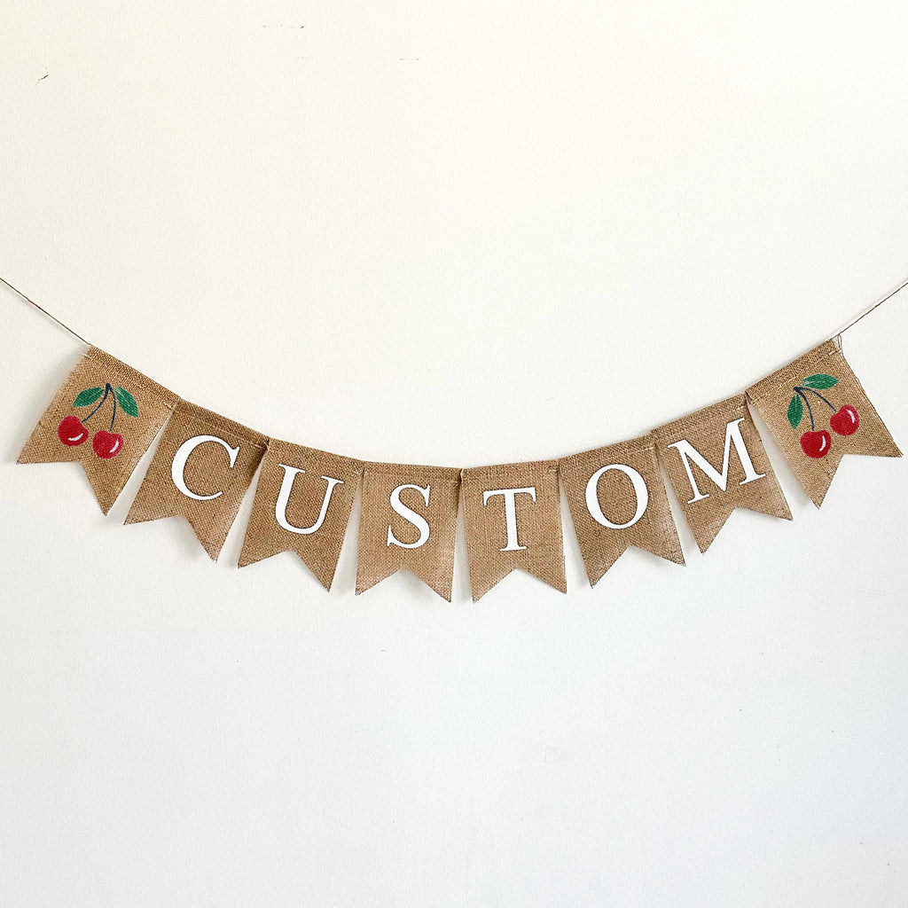 Cherry Party Decorations | Custom Banner | She's The Cherry On Top | Cherry Baby Shower Decorations | Cherry Birthday Party Banner