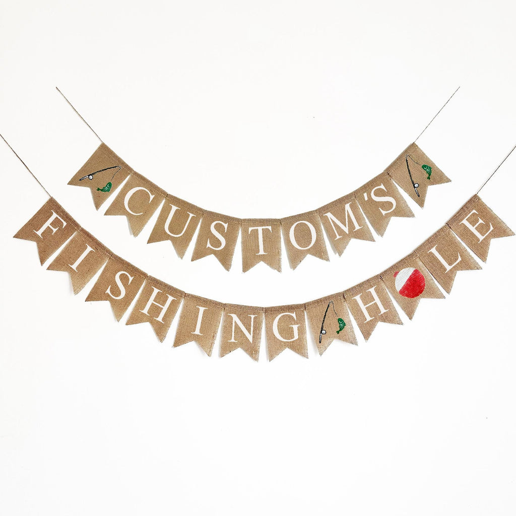 Fishing Themed Party, Custom Banners, Fishing Hole Sign, Fish Birthday Party, Retirement Decorations, Personalized Banner
