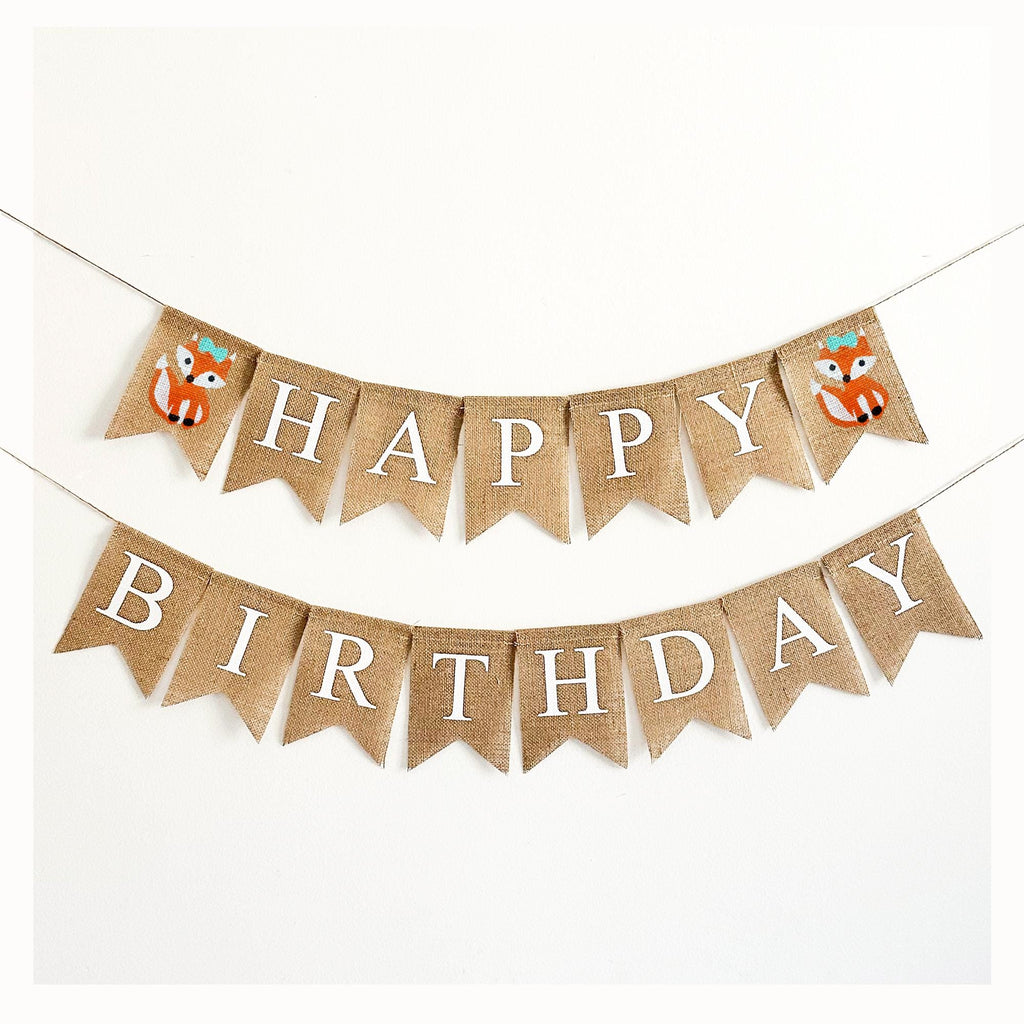 Woodland Birthday Party | Happy Birthday Banner | Fox Party Decorations
