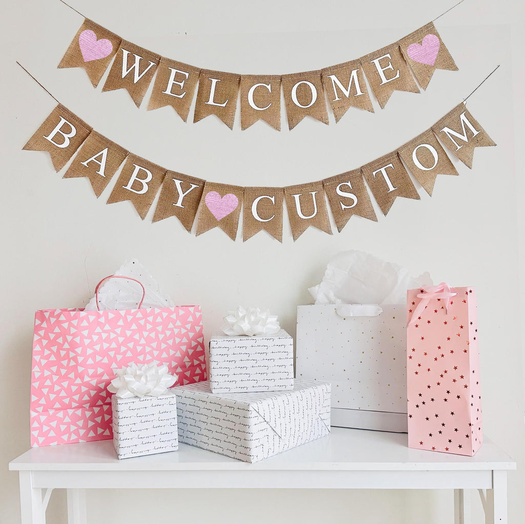 Welcome Baby Boy | Personalized Baby Shower Decorations | Custom Banner