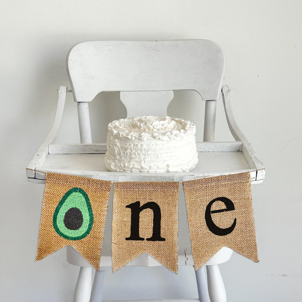 Avocado One Banner | Veggie or Vegetable Highchair Banner | First Birthday Party Decorations