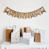 This personalized cow banner is the perfect addition to a farm themed baby shower or birthday celebration. The first flag features a smiling cow, you can add a name, date or saying with our burlap lettering, the banner ends with another cow flag.