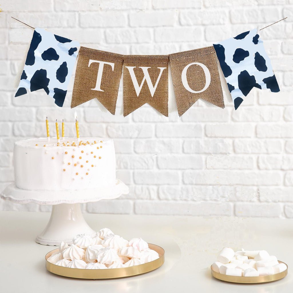 Second Birthday | Cowboy Party | 2nd Birthday Theme | Rodeo Party Theme | Burlap Garland | Cow Banner | Farm Animal Party |