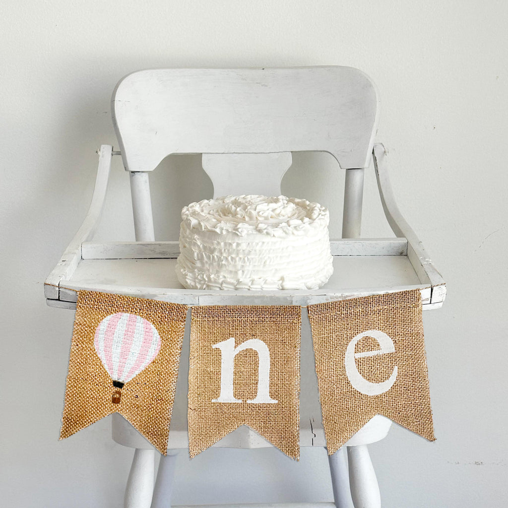 1st Birthday Decor, Hot Air Balloon One Banner