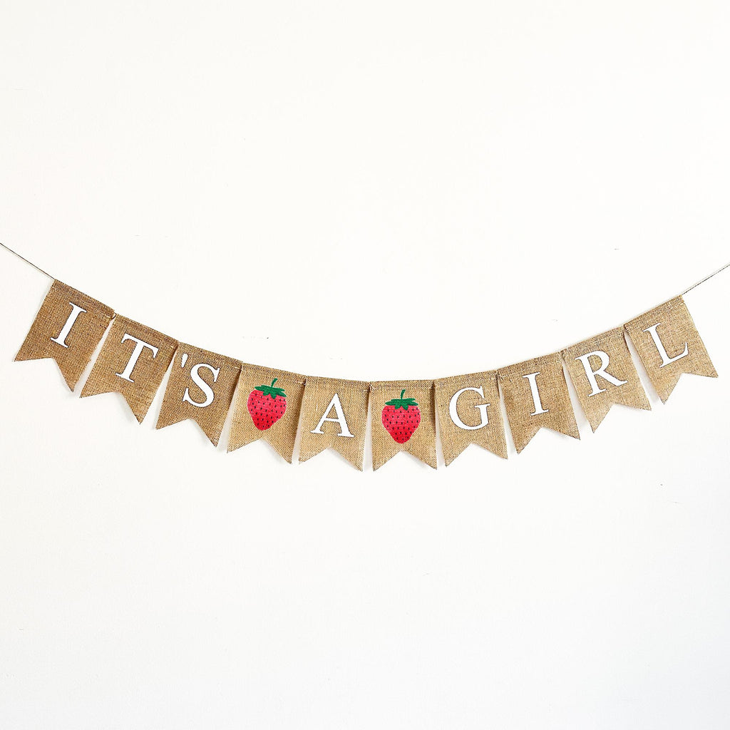 Summer Baby Shower Themes | Strawberry Party | It's A Girl Sign | Baby Announcement | Gender Reveal Party | Berry Sweet |